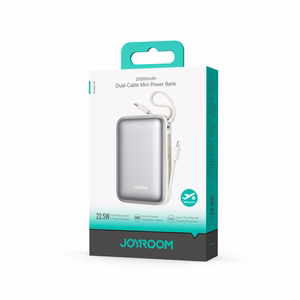 Joyroom JR-PBF29 20000mAh 22.5W ārējā baterija ar dubulto kabeli balta