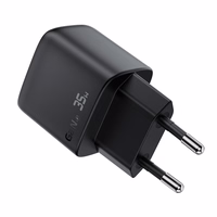 Acefast A116 GaN PD 35W USB-A USB-C tīkla lādētājs ar displeju - melns