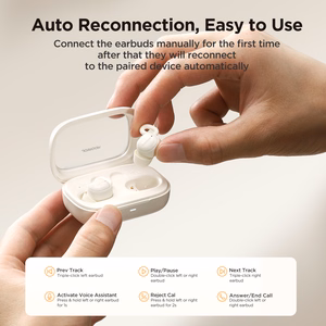 Joyroom JR-TS1 Cozydots Series Wireless TWS Headphones for Sleeping ANC Bluetooth 5.3 - White