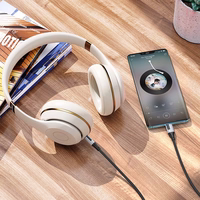 Audio kabelis Borofone BL19 USB-C uz 3,5 mm melns