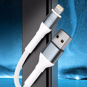 3mk Hyper Cable N-SERIES USB-A / Lightning kabelis 1m QC 3.0 5V/2.4A 12W balts