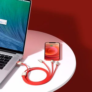 Baseus Cable Year of the Tiger 3 in 1 - USB to Type C, Lightning, Micro USB - 3,5A 1,2 metres (CASX010009) red
