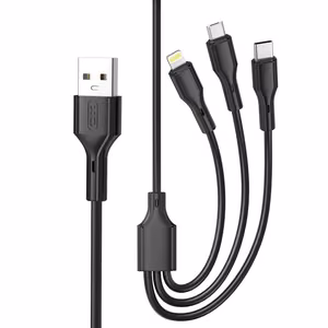 XO cable NB230 3in1 USB - Lightning + USB-C + microUSB 1.0m 2.4A black