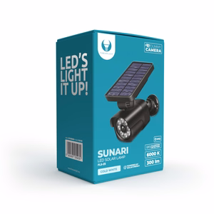 Forever Light Solar LED Lampa SUNARI FLS-25 SMD PIR dummy camera 4W 300lm 6000K 1500mAh Li-Ion