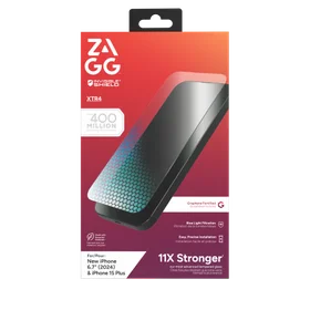 ZAGG InvisibleShield Glass XTR4 Graphene aizsargstikls ar zilo gaismas filtru iPhone 15 Plus / 16 Plus