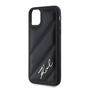 Karl Lagerfeld Diagonal Quilted Script чехол для iPhone 11 / Xr - чёрный