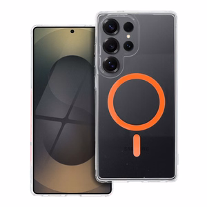 Drop Glue krāsains gredzenveida magnētiskais viedtālruņa apvalks, saderīgs ar MagSafe, paredzēts SAMSUNG S25 ULTRA, oranžs