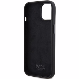Karl Lagerfeld Silicone Ikonik Metal Pin maciņš iPhone 15 Plus / 14 Plus - melns