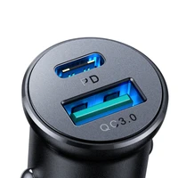Joyroom JR-CCN05 30W USB-A USB-C mini automašīnas lādētājs - melns