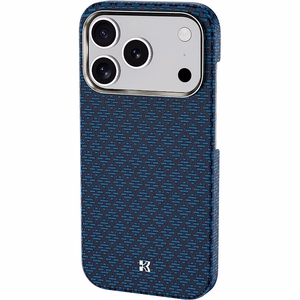 Zils Benks Magnetic Armor Air Armor Grid 600D kevlara vāciņš ar metāla rāmi (C.K.FL.AP.BE.0072), paredzēts iPhone 18 Pro / iPhone 17 Pro