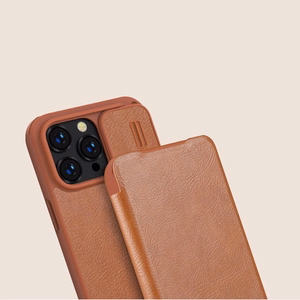 Чехол Nillkin Qin Pro Leather Apple iPhone 14 Pro Max коричневый