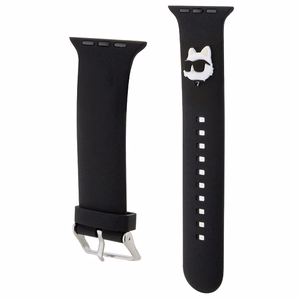 Karl Lagerfeld 3D Rubber Choupette Heads siksniņa melna priekš Apple Watch 38/40/41mm