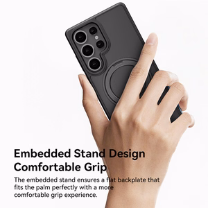 Rock Rotating Stand Soft Touch Series Magnetic for Samsung Galaxy S25 black