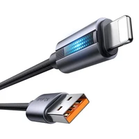 Mcdodo CA-5660 USB-A uz Lightning kabelis ar mirgojošu gaismu 1.2m (melns)