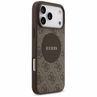 Guess 4G Circle Classic Logo Magnētiskais viedtālruņa apvalks iPhone 17 Pro Max - brūna