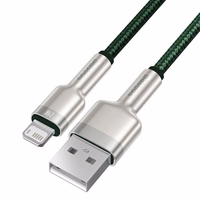 USB kabelis Lightning Baseus Cafule, 2.4A, 1m (zaļš)