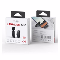 YESIDO KR14 MICROPHONE MEMS 2PCS WITH CLIP LIGHTNING BEZVADU 2,4GHz melns