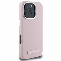 Karl Lagerfeld FW Metal Plate magnētiskais viedtālruņa apvalks iPhone 16 Pro - rozā