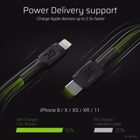 zaļš Cell KABGC07 lightning cable 1 m melns