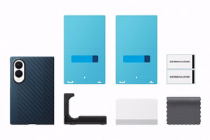 Samsung Galaxy Z Fold8 aramīda šķiedras magnētiskais vāciņš ar 2 pretatspīduma plēvēm, zils