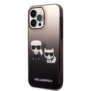 Karl Lagerfeld KLHCP14LTGKCK iPhone 14 Pro 6.1 "cietais apvalks melns/melns Gradients Ikonik Karl & Choupette