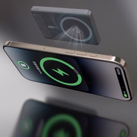 Dudao K28 10000mAh PD 22.5W Magnētiskā portatīvais lādētājs ar metāla apvalku un gredzena statīvu - pelēka