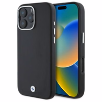 BMW zīme pilnībā ietīts metāla Magnētiskais viedtālruņa apvalks iPhone 16 Pro - melns