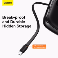 Baseus portatīvais lādētājs 20000mAh Qpow Pro - USB + Type C - PD 22,5W ar Type C kabeli (PPQD060301) melna