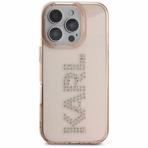 Karl Lagerfeld IML logotipa ar rhinestones viedtālruņa apvalks iPhone 16 Pro - rozā