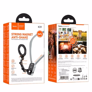 Neck magnetic phone holder Hoco K31 melns pelēks