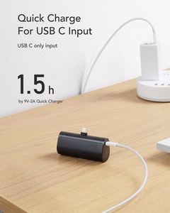 Внешний аккумулятор Veger PlugOn (W0556P) PD QC3.0 3A 20W 5000 mAh со встроенным коннектором Lightning чёрный