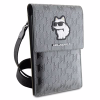 Karl Lagerfeld apvalks KLWBSAKHPCG rokassoma - sudraba Saffiano monogramma Choupette