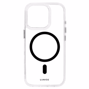 Liavec Spīdīgs Magnētiskais Caurspīdīgs viedtālruņa apvalks Iphone 15 Pro Max melna