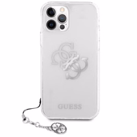 Guess GUHCP12LKS4GSI iPhone 12 Pro Max 6.7" Caurspīdīgs cietais apvalks 4G Sudraba piekariņi kolekcija