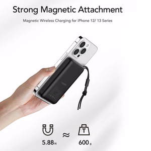 VEGER portatīvais lādētājs 10000 mAh ar bezvadu uzlādi, savietojams ar MagSafe PD QC3.0 2A 20W MagOn (VP1151 / W1151) balta