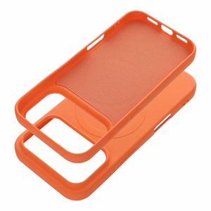Silikona Mag Cover maciņš modelim iPhone 17 Pro / 18 Pro, saderīgs ar MagSafe ar lielu kameras izgriezumu – oranžs