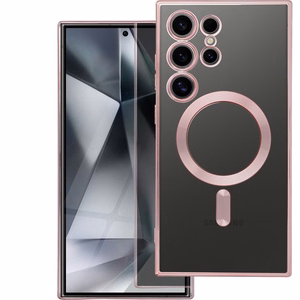 ELECTRO MAG COVER magnētiskais viedtālruņa apvalks, savietojams ar MagSafe, paredzēts SAMSUNG S24 Ultra, rozā zelta