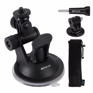 Puluz automašīnas vējstikla stiprinājums sporta kamerām (ieskaitot Osmo Action 5 Pro, Insta360 X5)