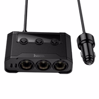Auto lādētājs Hoco 2xUSB A + 2xUSB C+3x cigarešu šķiltavas pieslēgvietas PD QC3.0 240W Z64 melns