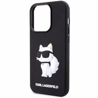Karl Lagerfeld KLHCP14X3DRKHNK iPhone 14 Pro Max 6.7" melns/melns cietais viedtālruņa apvalks Rubber Choupette 3D