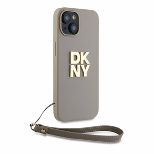 DKNY Viedtālruņa apvalks ar siksniņu un logotipu iPhone 15 / 14 / 13 - bēšs