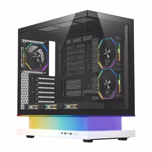 DarkFlash F1 ATX datora korpuss ar 6 ventilatoriem, balts