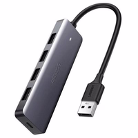 Ugreen Hub 4-in-1 USB-C Adapter to 4× USB 3.0 + USB-C pelēks