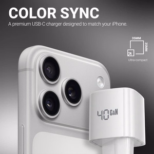 Crong NEO GaN USB-C PD lādētājs ar AVS, 40 W, balts