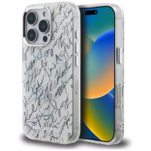 Karl Lagerfeld IML Karl Script Pattern MagSafe Case for iPhone 16 Pro - White