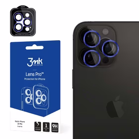 3mk Lens Protection Pro Kameras aizsargs - ar zilu rāmi iPhone 15 Pro