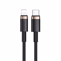 USAMS Kabelis U63 USB-C na Lightning 1,2m20W PD Fast Charge melns SJ484USB01 (US-SJ484)