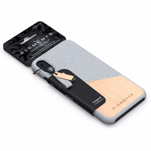 Nordic Elements Original Hel vāciņš ierīcei iPhone XS Max, ar dabīga kļavas koka apdari, gaiši pelēks