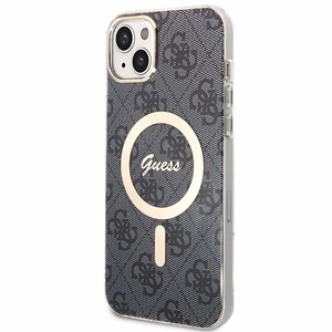 Guess GUBPP14MH4EACSK 4G Print MagSafe vāciņa un lādētāja komplekts iPhone 14 Plus 6.7", melns