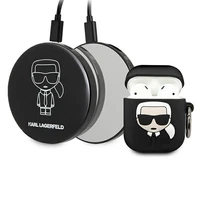 Karl Lagerfeld Ikonik apvalks AirPods + portatīvais lādētājs - melna